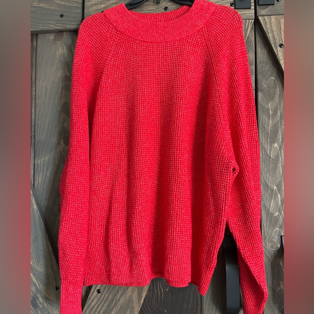 GAP Vibrant Red Crew Neck Sweater